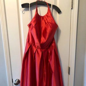 Gather & Gown Red Satin Dress